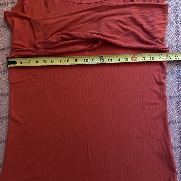 Orange Long sleeve turtle neck T-shirt with attached face mask - NOWT L - Picture 7 of 12